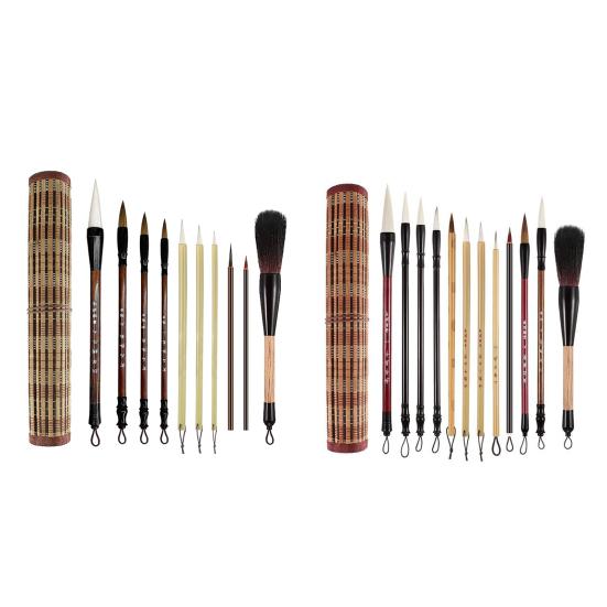 1 комплект, кисть для китайской каллиграфии, удобная ручка, кисти для рисования с бамбуковым держателем ручки для рисования и письма