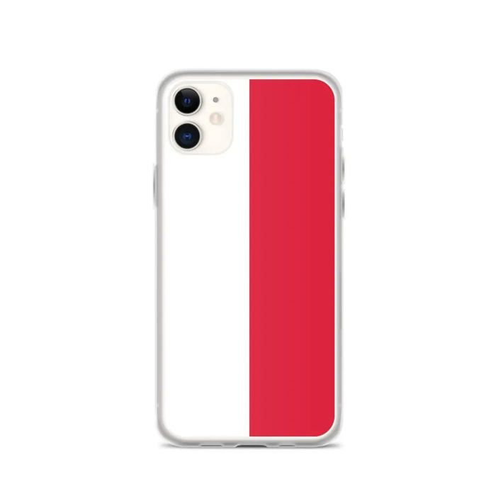 Coque iPhone 11 - PIXELFORMA - Drapeau De La Pologne - Silicone Souple - Protection Complète - Blanc