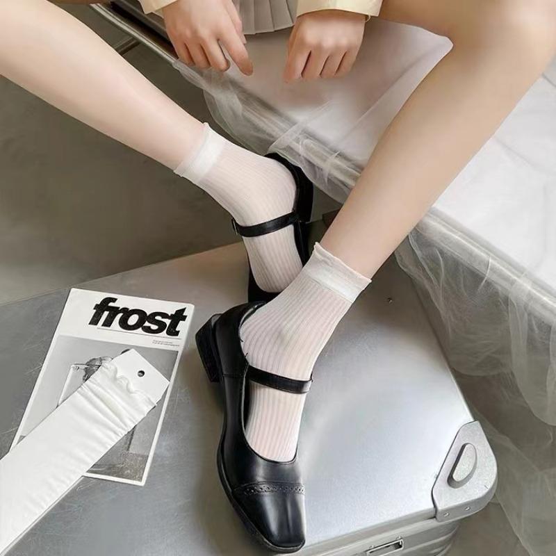 Женские летние носки с сеткой, кружевом, сексуальные, ультратонкие, прозрачные, мягкие, короткие, эластичные, до щиколотки, носки Лолиты, носки Харадзюку в стиле ретро