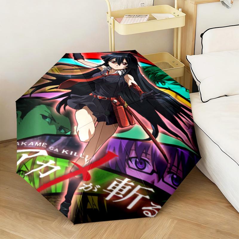1 шт. Автоматический зонт Akame Ga Kill - Подходящий для путешествий, на открытом воздухе, портативный зонт, подарок на день рождения, предметы первой необходимости
