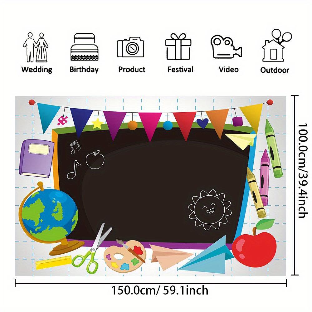 Welcome back to school photography background, learning tools blackboard background classroom party banner