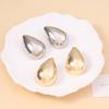 Ins Cold Punk Style Hollowed-out Metal Smooth Teardrop-shaped Stud Earrings, Minimalist Design Sense, Fashionable Commuting