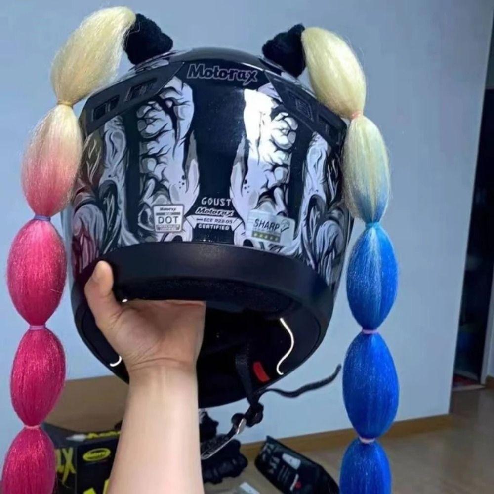 С присоской для мотоциклетного шлема косы Colorul Twist Dual Pigtail для мотоциклетных шлемов