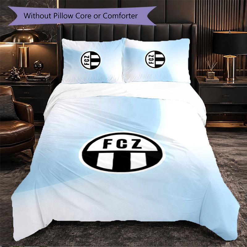 FC Zürich Themed Bedding 3Pcs Duvet Cover Set Decorative Bed Linen For Teen Room Home Decoration