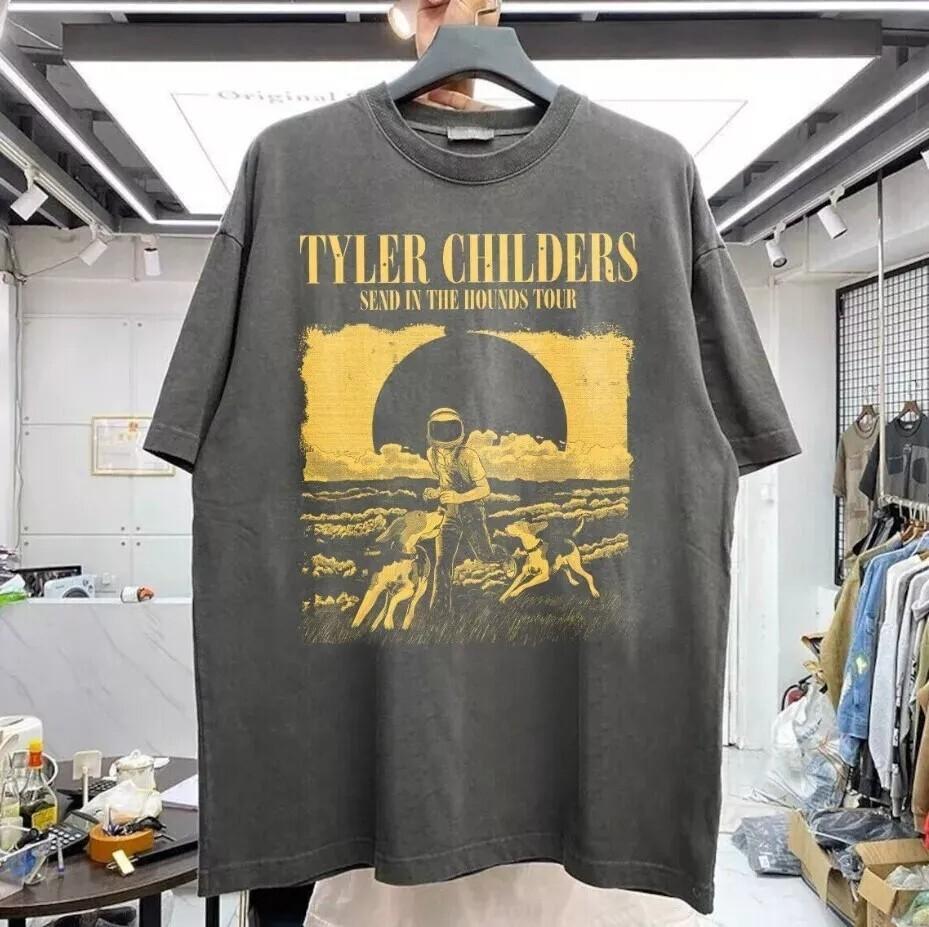 Tyler Childers Band Tshirt Send In The Hounds Tour Charcoal Unisex Tshirt S5XL Unisex T-Shirt