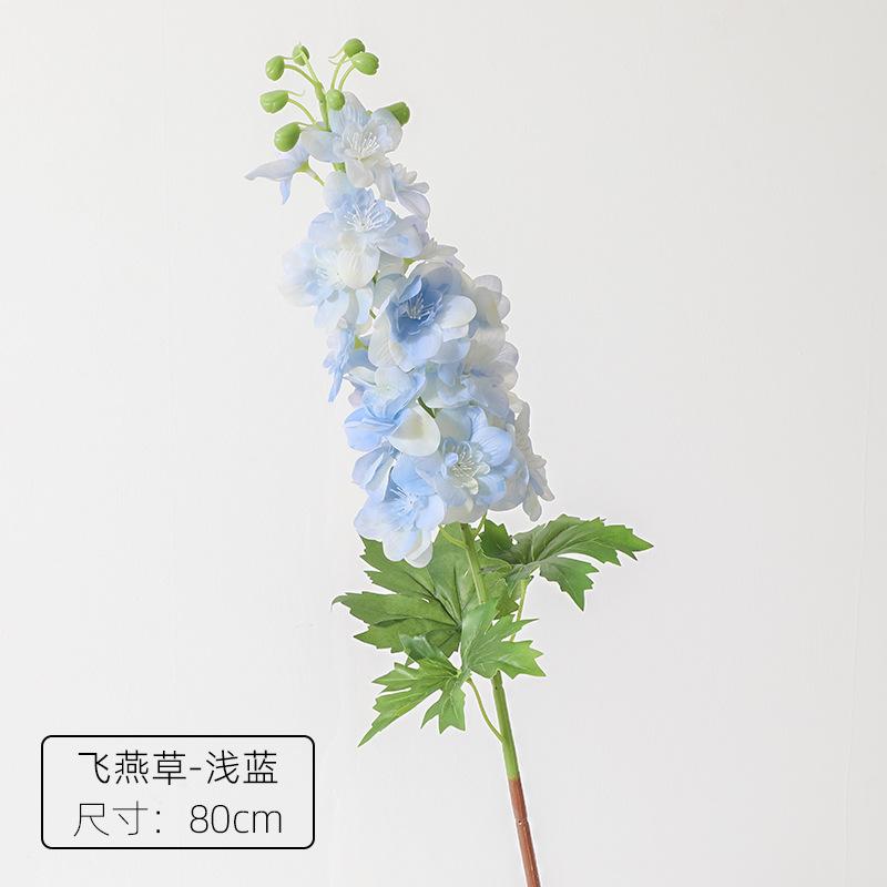 80cm Artificial Flowers Moisturizing Real Touch Latex Delphinium for Wedding Home Interior Decoration