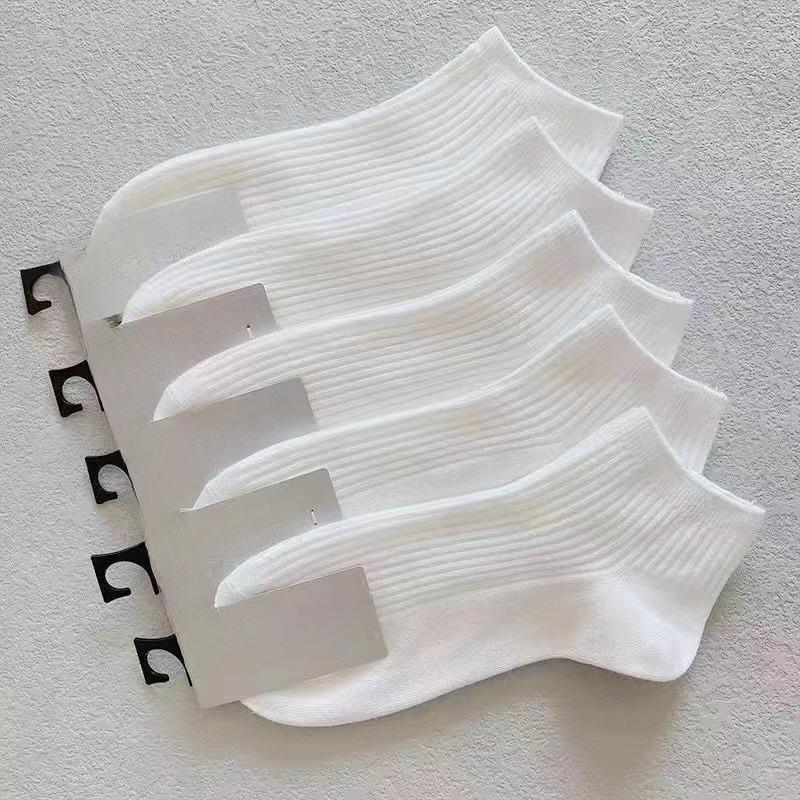 5 Pairs/Pack Ankle Socks Women Cotton Invisible Sweat-absorbing Girls Low Tube Boat Socks