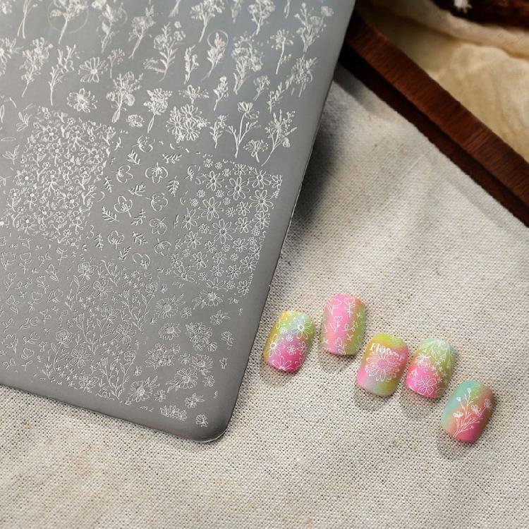 Multifunctional Stainless Steel Nail Plate Tulips Themed Manicure Stamping Plate Perfect for Home and Salon Manicure Use