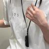 Чехол для ключей из искусственной кожи с цепочкой в виде полумесяца, защита от потери, длинное кожаное ожерелье для женщин