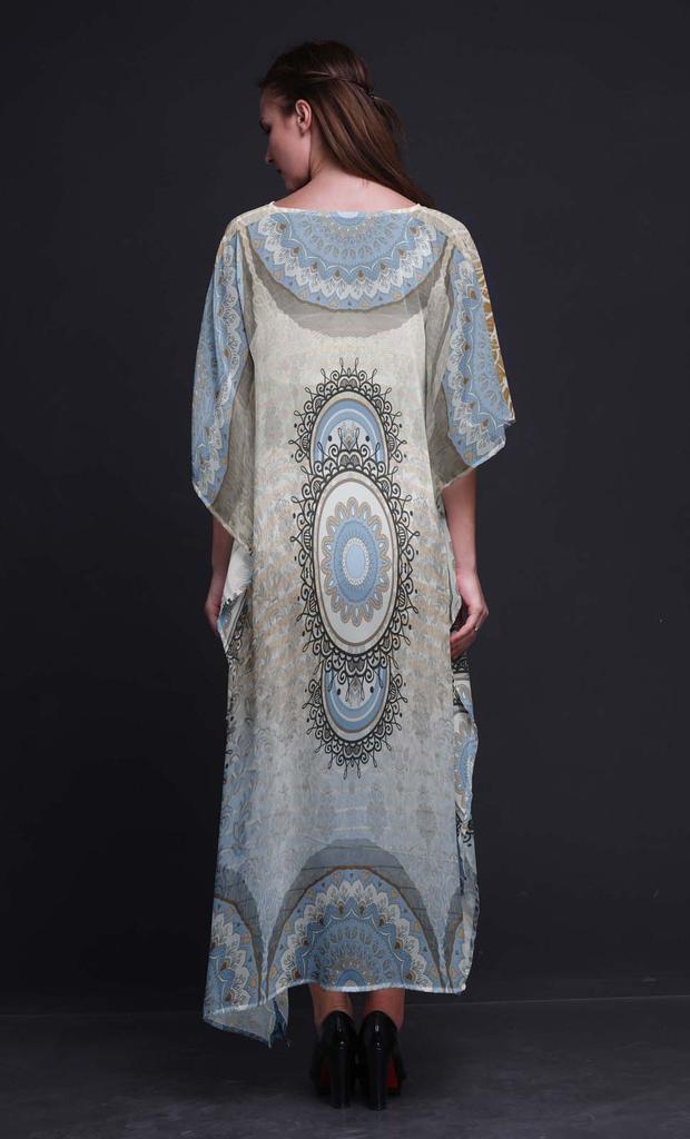 Phagun Floral Mandala Beach Kaftan Bikini Cover up Womena s Maxi Dress Long