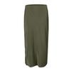 Women's High-Quality Satin Half Skirt With Elastic High Waist Solid Color Split Mid Length Skirt