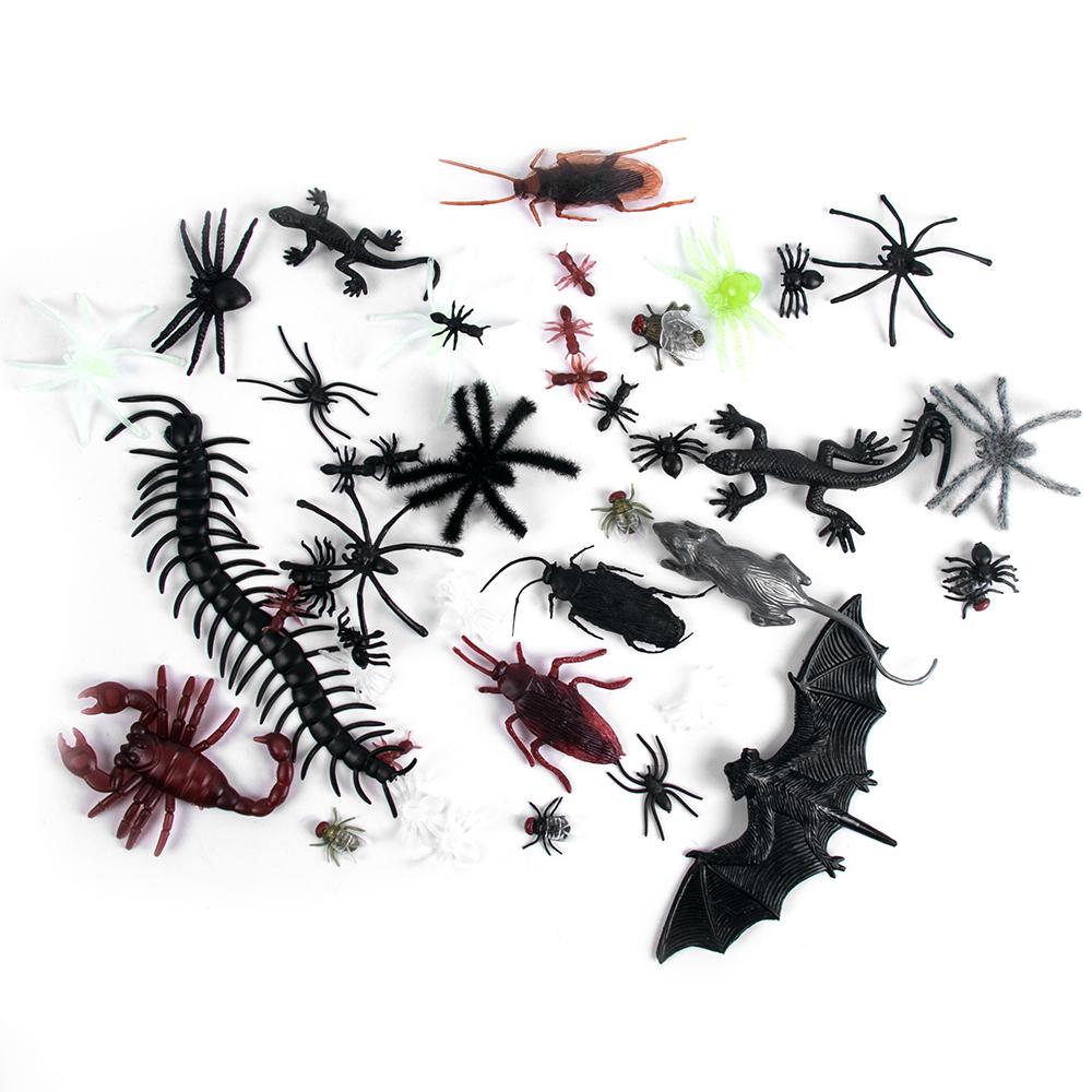 Realistic Plastic Bugs Trick Joke Decoration Scary Insects Fake Cockroaches Spider Halloween Prank Toy Bug April Fools Day Decor