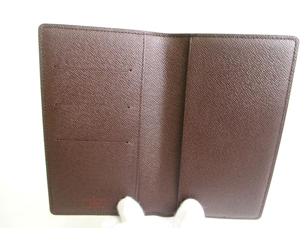 Authentic LOUIS VUITTON Damier Brown Leather Card Holder Notebook Cover #a903 Refurbished