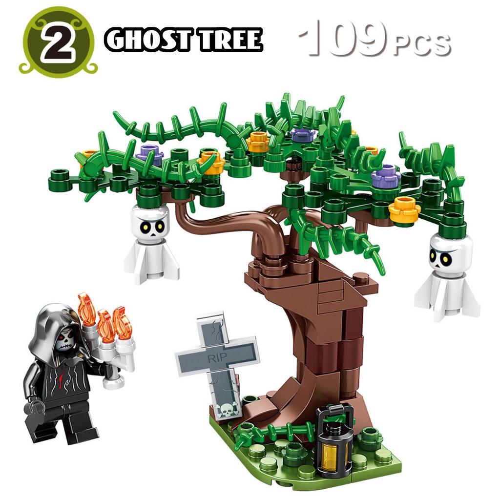 Halloween HallowmasPumpkin House WitchGhostSkull Boy Building Block Toy