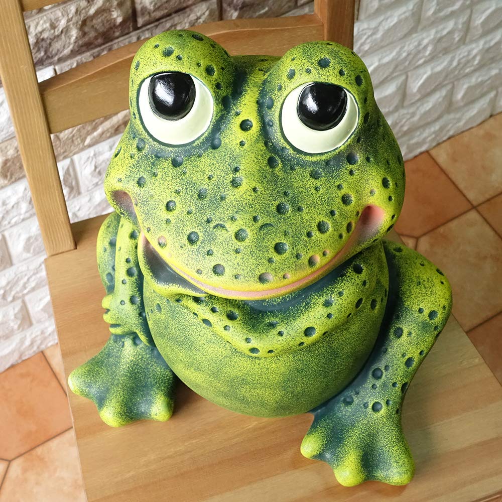 Португальский орнамент, терракотовая неглазурованная керамика, фигурка лягушки Нарухесо-кун (37см) ПТО-1397г