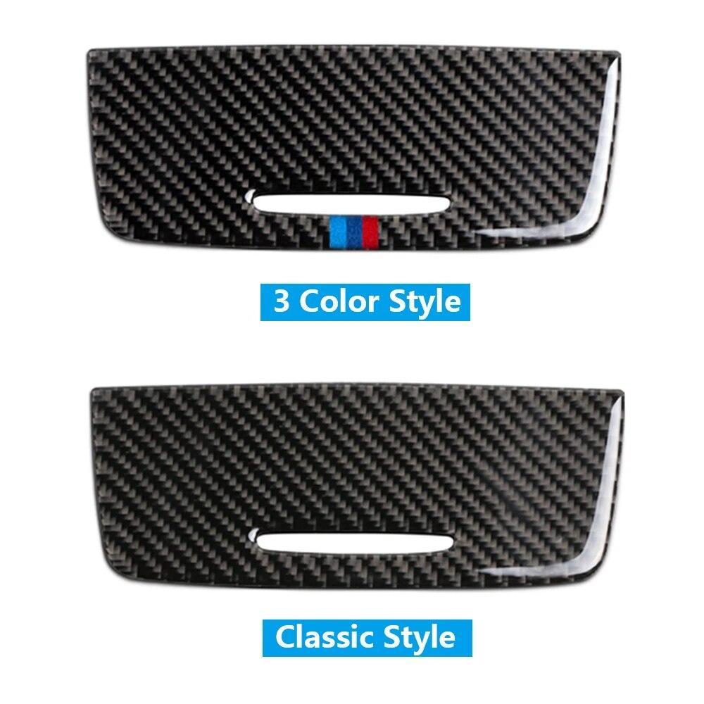 Carbon Fiber Auto Storage Box Panel Trim Cover Decoration Stickers Interior For BMW E90 E92 E93 3 Series 2005-12 Car Accessories