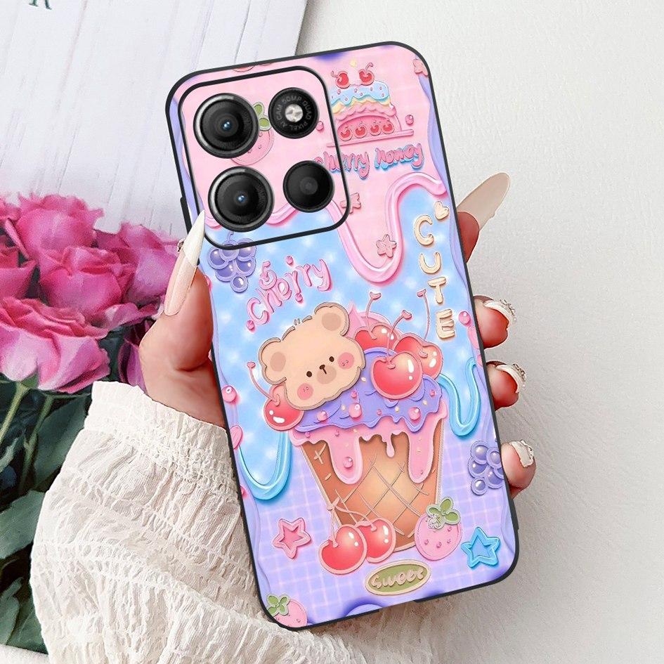 Силиконовый чехол для Motorola Moto G15 G75 2024 Cover Милый Панда Лев Ударопрочный ТПУ Чехлы для телефона Для MotoG15 MotoG75 G 75 G 15 Etui
