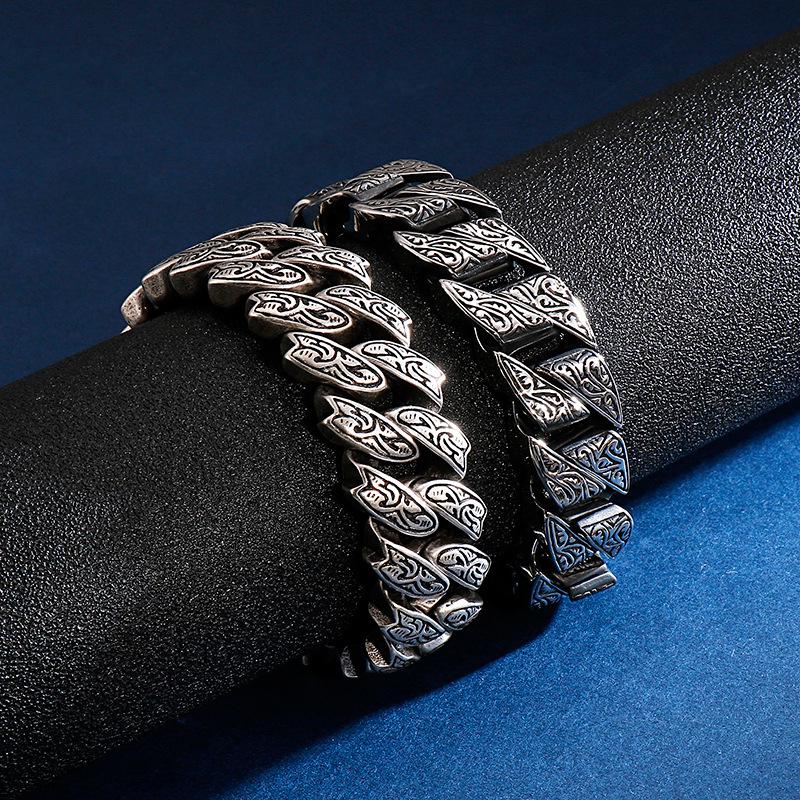 316L Titanium Steel Vintage Snap Button Bracelet - Punk Rock Hip Hop Style for Men