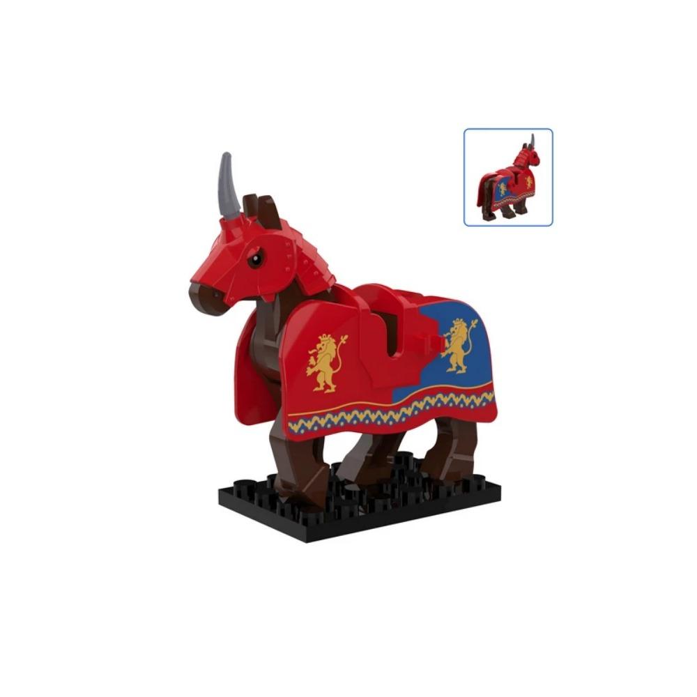 Военные Средневековые Строительные Блоки Фигурки Солдат Рыцарская Экипировка Аксессуары для Животных Маунт Броня Боевой Конь Мини Кирпичики MOC