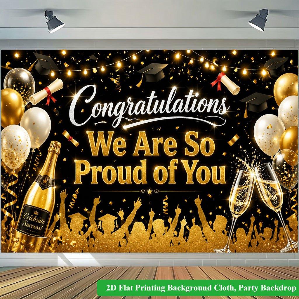 2D Flat Backdrop1pc Graduation Party Scene Design Backdrop Banner Polyester Wall Decor For Living Room Bedroom Office Outdoor Decor Party