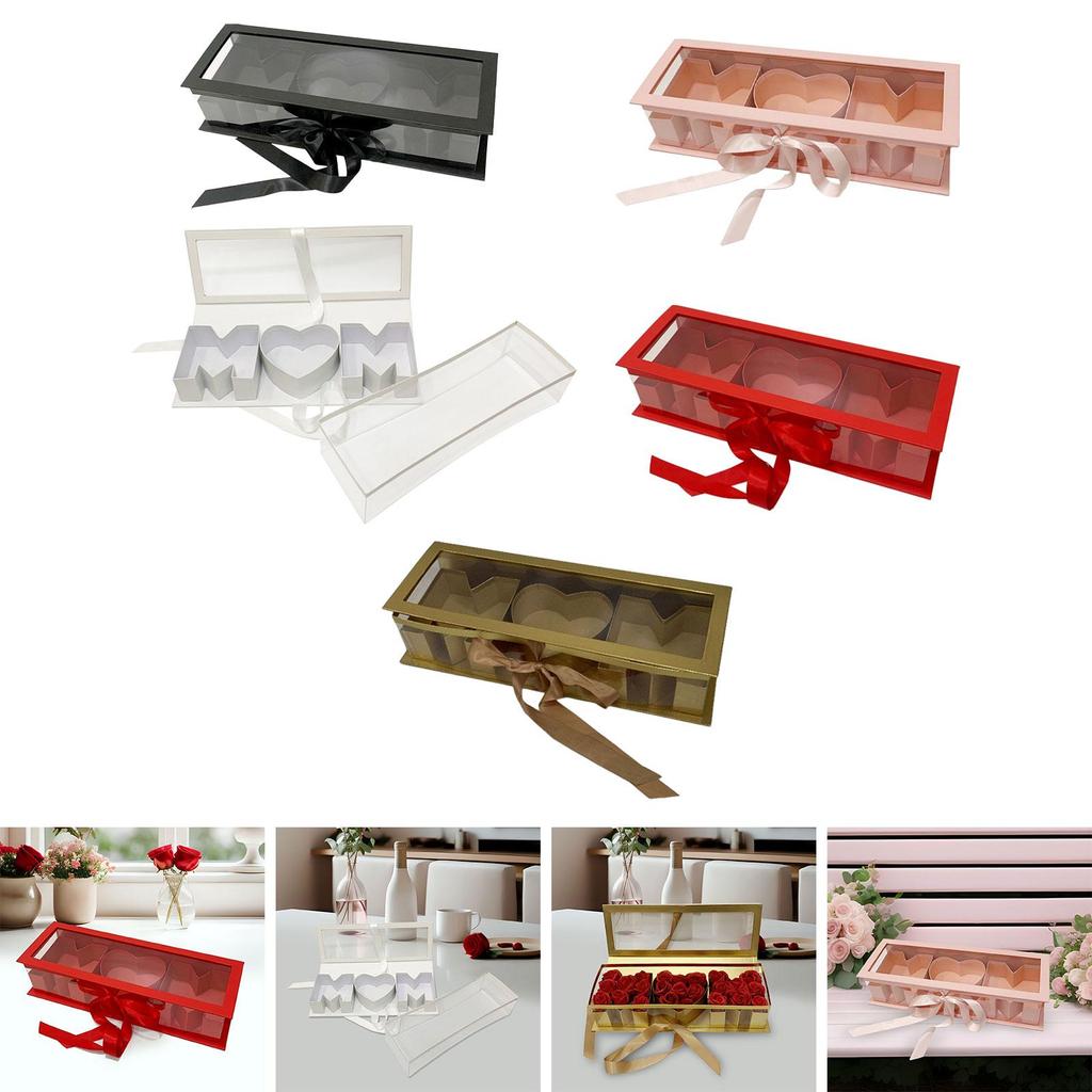 Mom Empty Flower Box Mother's Day Premium Elegant Eternal Soap Packaging Box for Parties Celebrations Valentines DIY Decorations
