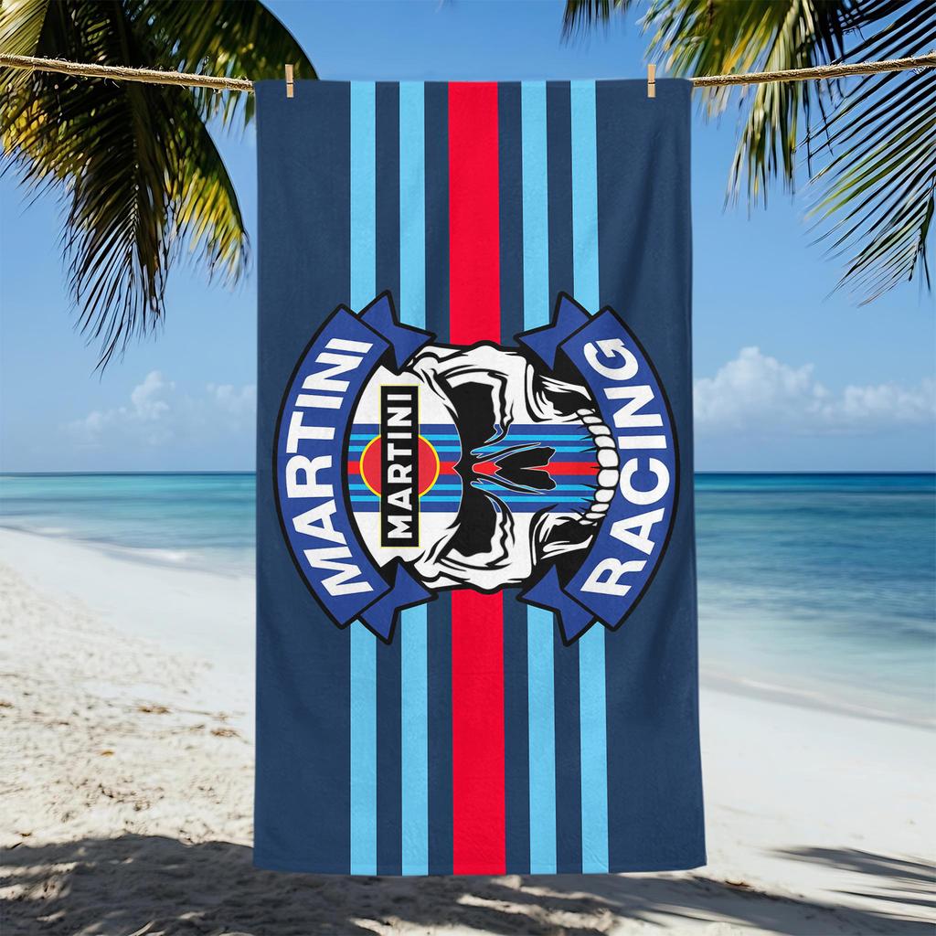 Racing Moto M-Martini Logo Printed Beach Towel Absorbent Quick Dry Soft For Yoga Swimming Resort Mountain Climbing Towel