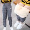 Warm Thicken Boys Girls Down Pants Winter Plus Velvet Children High Waist Trousers Ski Down Padded Pants