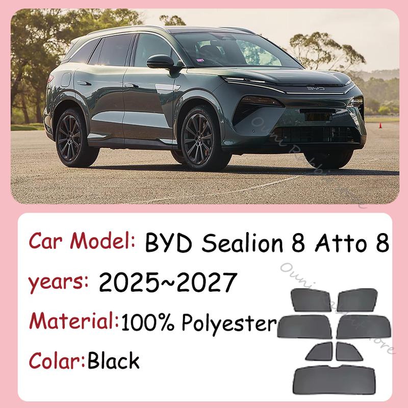 For BYD Sealion 8 Atto 8 2025~2027 2026 Car Magnetic Mesh Privacy Sunshade Side Window Sun Shade Interior Sunscreen Accessories