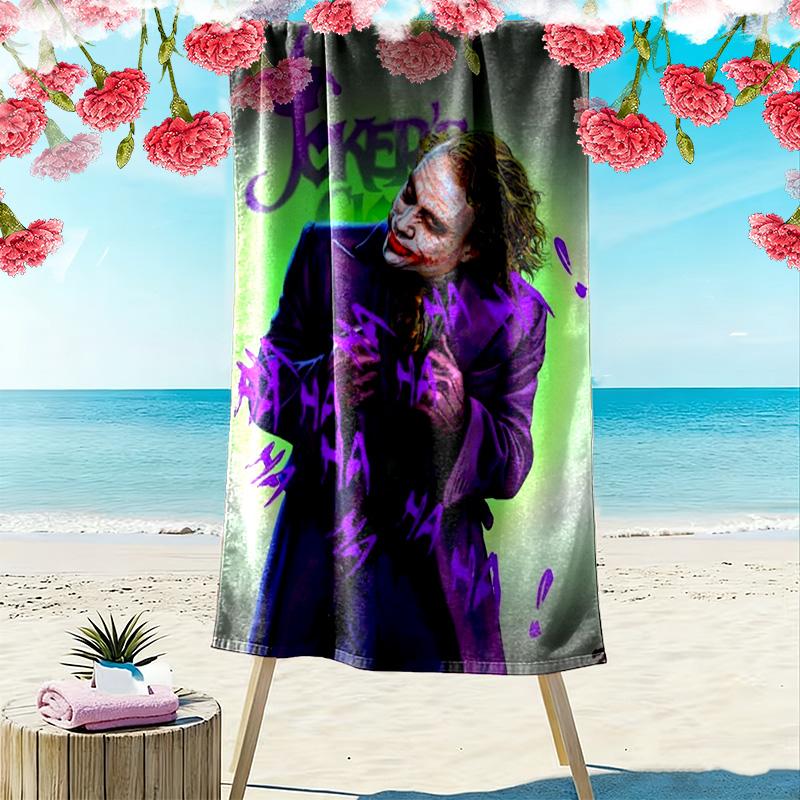 Joker Print Beach Towel, Large Soft Quick Dry Towel for Beach Camping Swimming