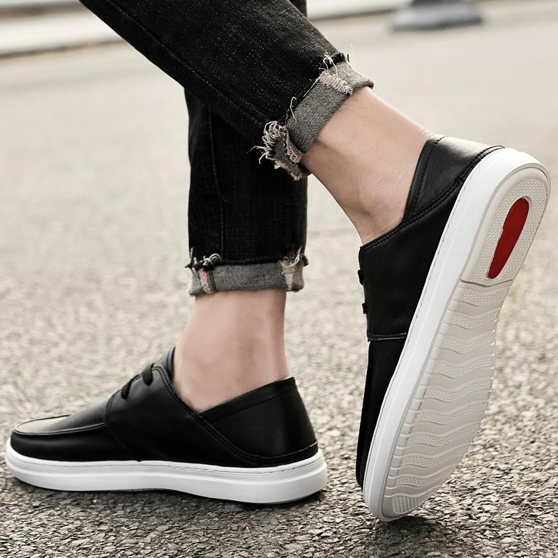 Genuine Leather Men Casual shoes lace up Comfortable Lightweigh Footwear Breathable Slip on Male Leather Shoes Zapatos Hombre