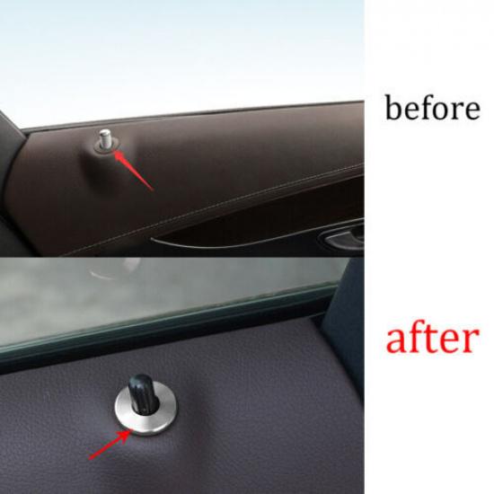 Aluminum Silver 2016- Inner Door Bolt Lock Down Ring For Benz GLC X253 Trim