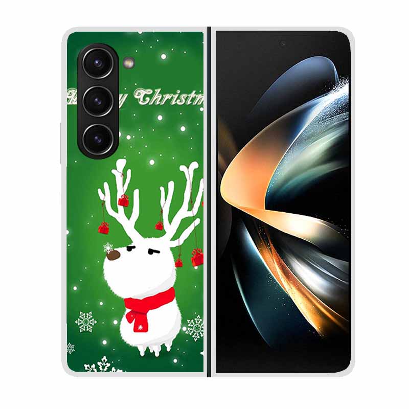 Christmas Cover For Samsung Galaxy Z Fold 5 5G Cases ZFold3 4 2 Clear Plastic Hard Back Cases For Samsung Z Fold 3 Phone Covers