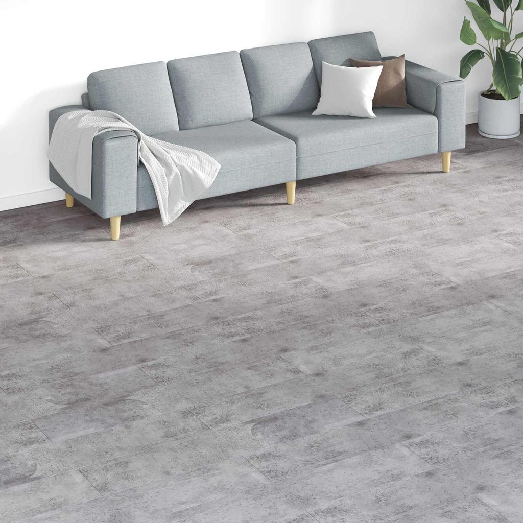 Floor Planks 18 pcs Cement Brown 5.26 m² PVC