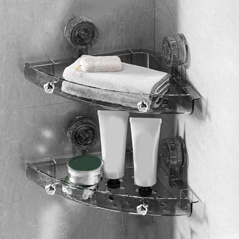 Полки для душа на присосках без сверления Прямоугольная/Треугольная стойка для хранения косметики для дома