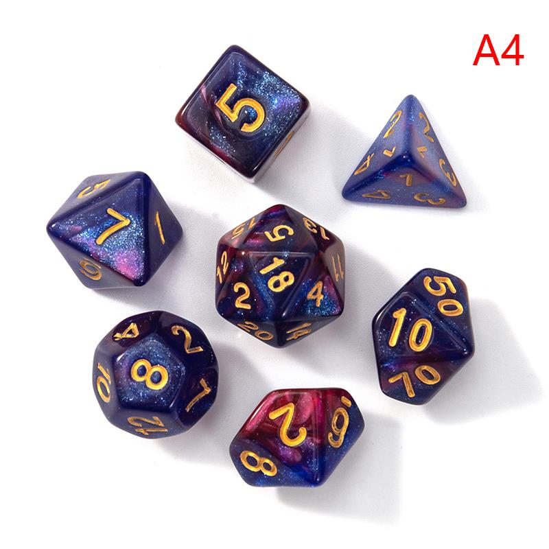 7 шт. набор игральных костей, портативные игрушки для взрослых и детей, многогранные кости D4, D6, D8, D10, D12, D20 для ролевых игр, настольная игра