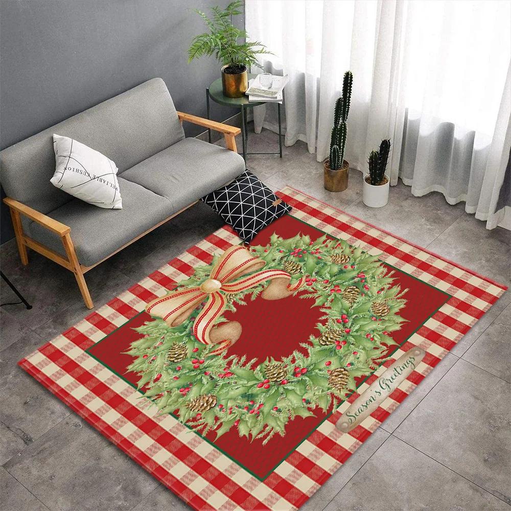Christmas Santa Snowman Carpet for Living Room Decor Sofa Table Large Area Rugs Bedroom Bedside Floor Mat Christmas Decoration