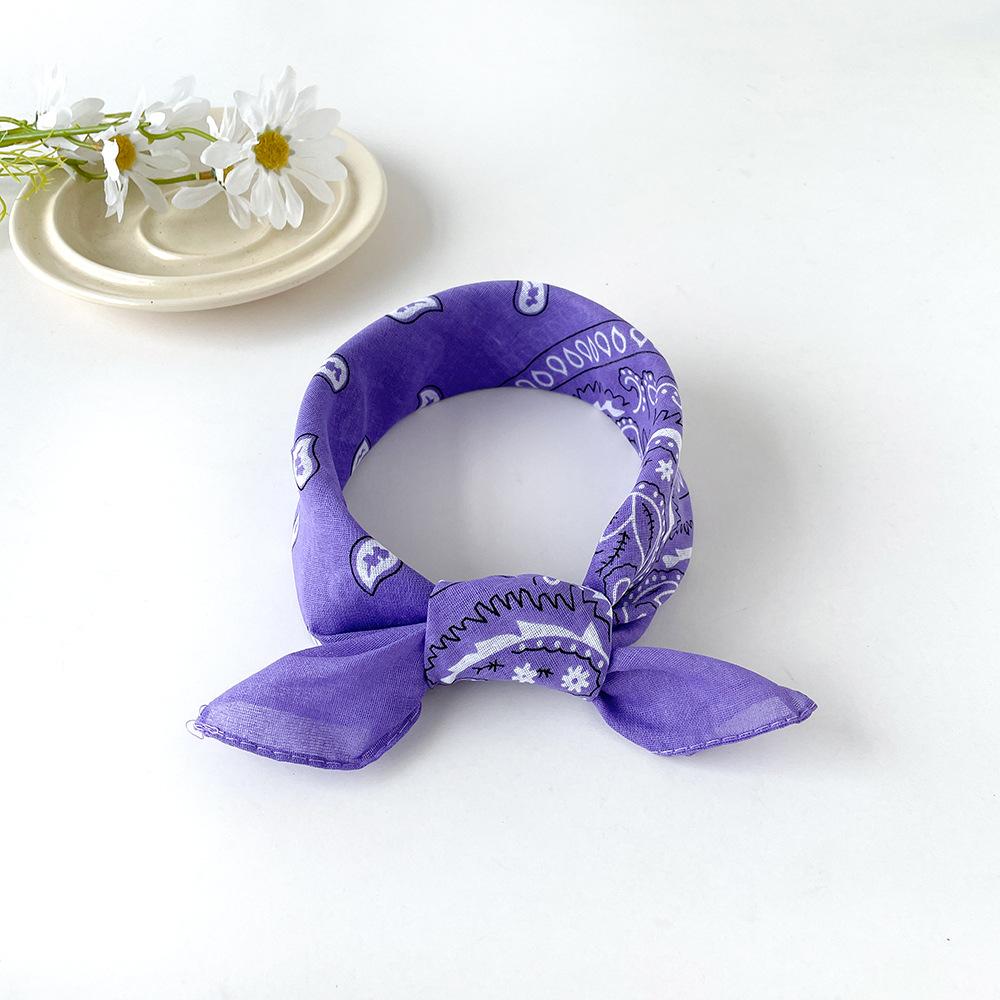 Hip-hop scarf 11cm cotton and linen small square scarf small silk scarf women's new European and American cashew nut printing versatile headscarf