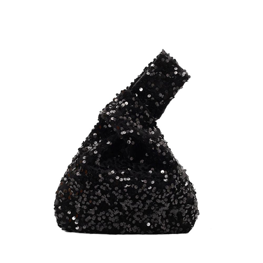 Blingbling Knot Handbag Paillette Portable Storage Bag Simple Sequin Evening Bag Girl