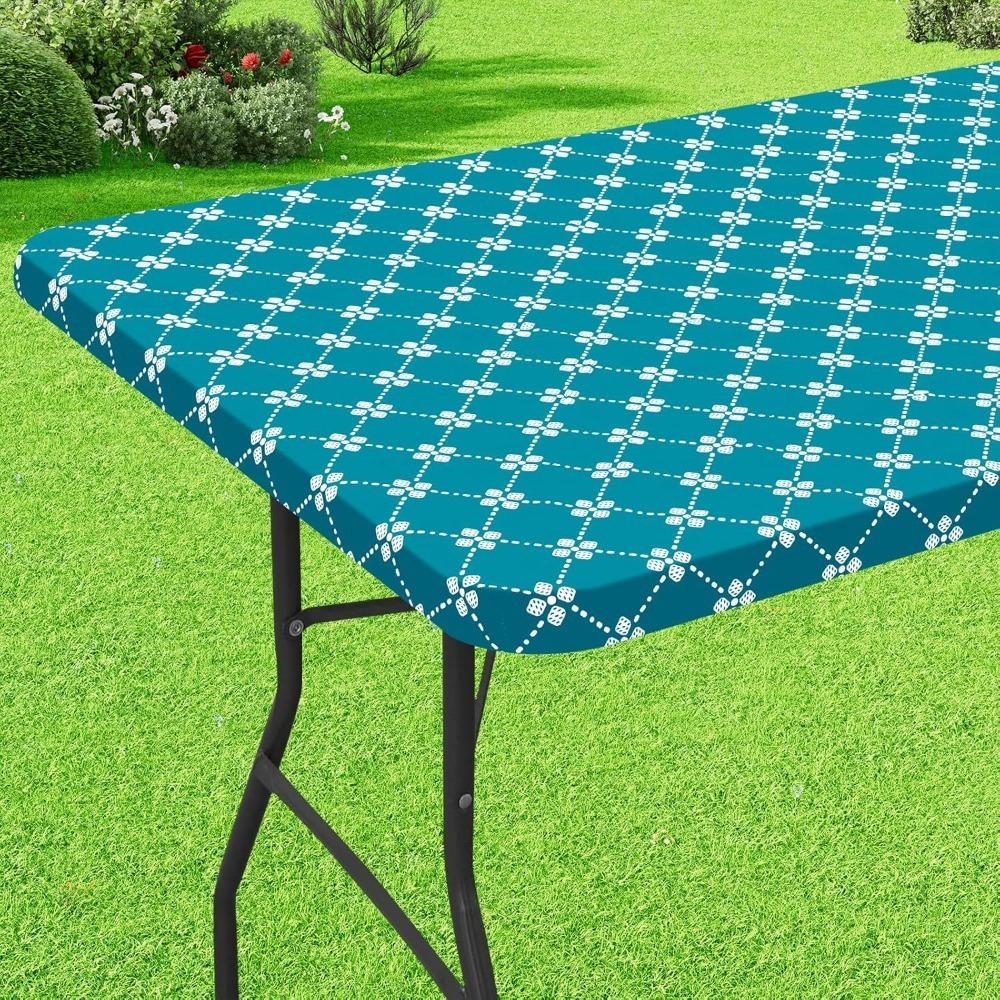 Elastic Edge Elastic Rectangle Picnic Table Cloth Waterproof Table Linen Folding Table