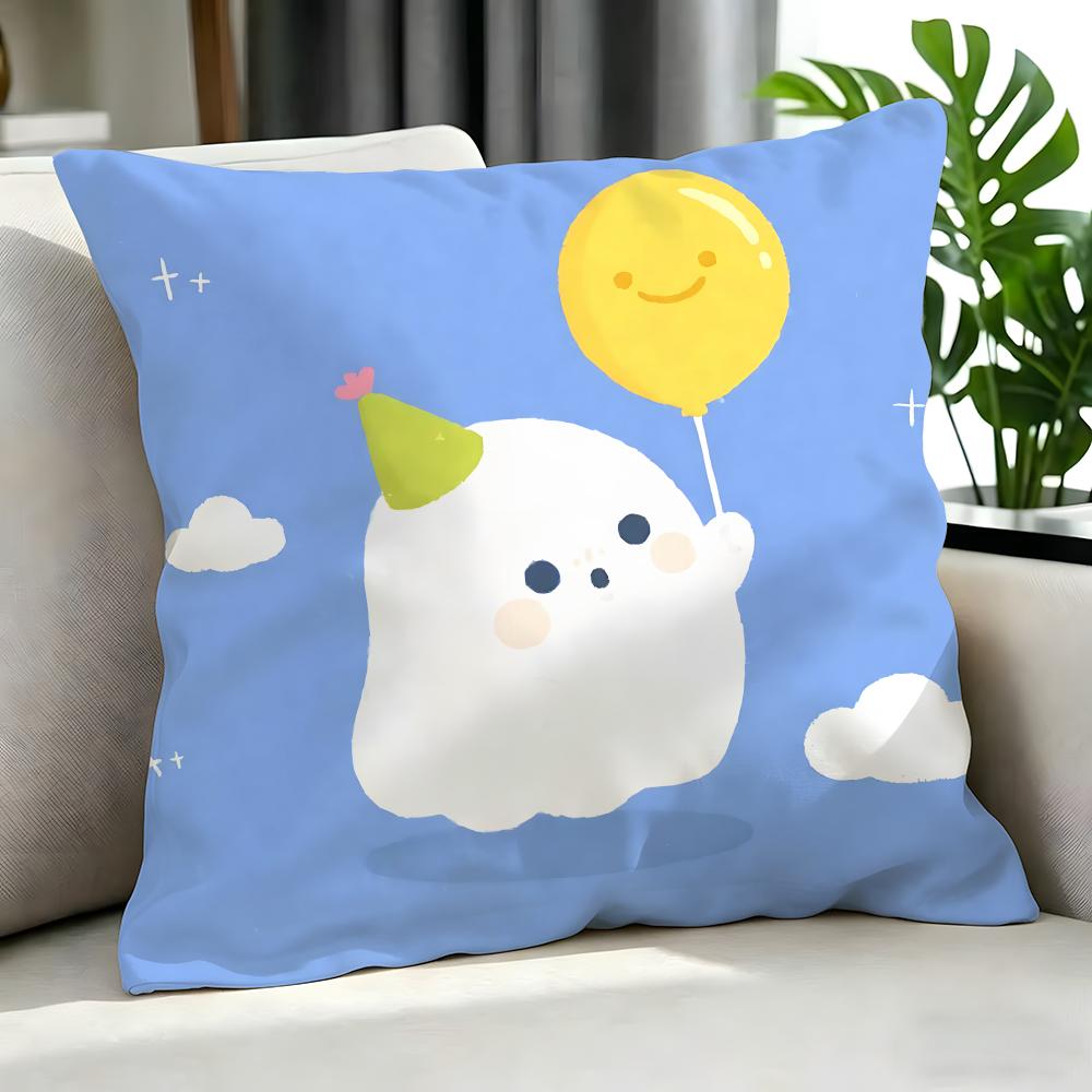 Cute Cute Ghost Cushion Cover Cushion Cover Set 4Pcs 50X50 45X45 40X40 Pillowcase Decorative Sofa Home Decor