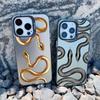 Роскошный Черно-Золотой Змеиный Чехол для Телефона для IPhone 16 15 14 Plus 13 12 Pro Max 13 Mini 11 Уникальные Драконьи Ударопрочные Лазерные Чехлы
