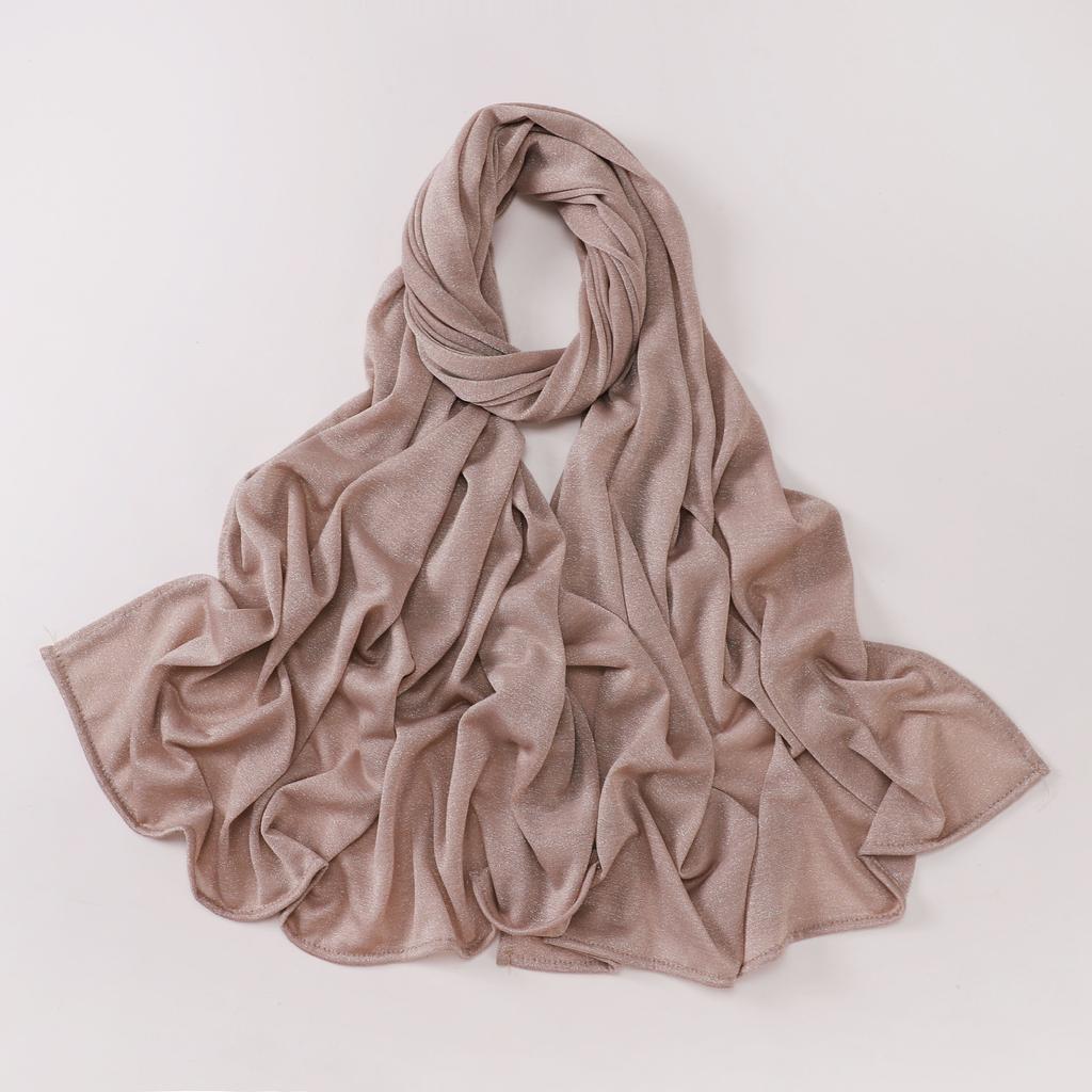 New Glitter Cotton Jersey Hijab Scarf For Woman Muslim Hijabs Fashion Shinny Shawl Islamic Turban Elasticity Stretch Headscarf