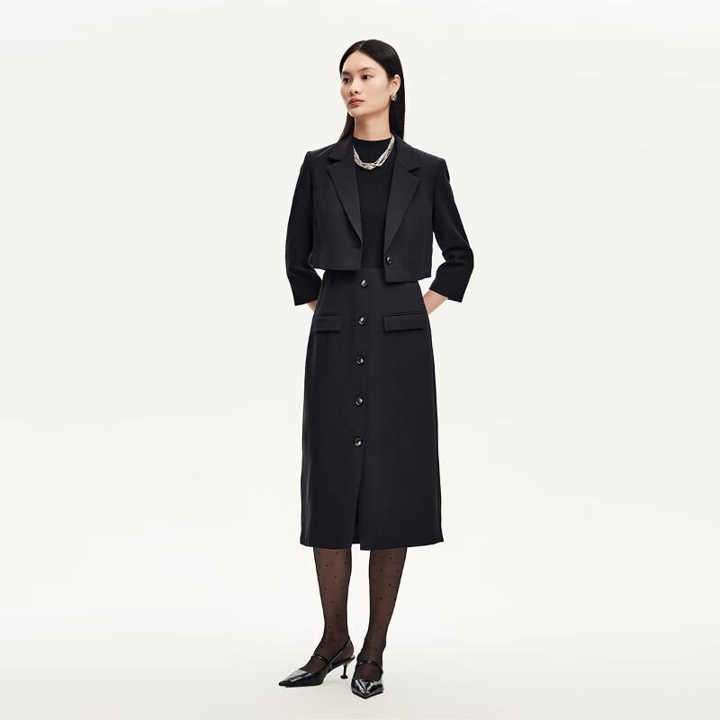 VEROMODA Women's Elegant Two-Piece Knit Patchwork Suit Dress