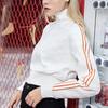 Li Ning Sports Lifestyle Series Повседневная спортивная куртка со стоячим воротником в полоску Женские куртки Off-White AWDQC52-1