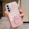 Для Samsung Galaxy M35 A06 A07 A17 A16 A56 A55 M55 5G Буквы Розовые Цветы Модный Чехол для Телефона Мягкий Силикон Fundas Прозрачный