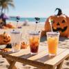Halloween Straw Covers Reusable Drinking Straw Cover Cap Pumpkin Ghosts Design 10mm Straw Toppers Halloween Decorations Straws Protector