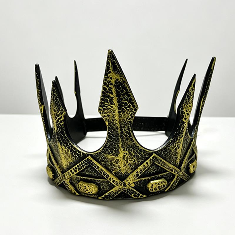 Dark Gothic Raven Crown Halloween King Crown, Retro Cosplay Party Prop, Adjustable Metal Headpiece for Costume Dance Events
