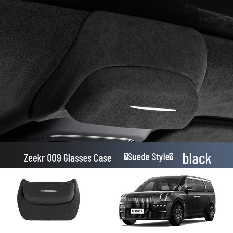 Zeekr 001 Sun Visor Suede Organizer: Multi-functional Car Sunglass Clip & Receipt Holder
