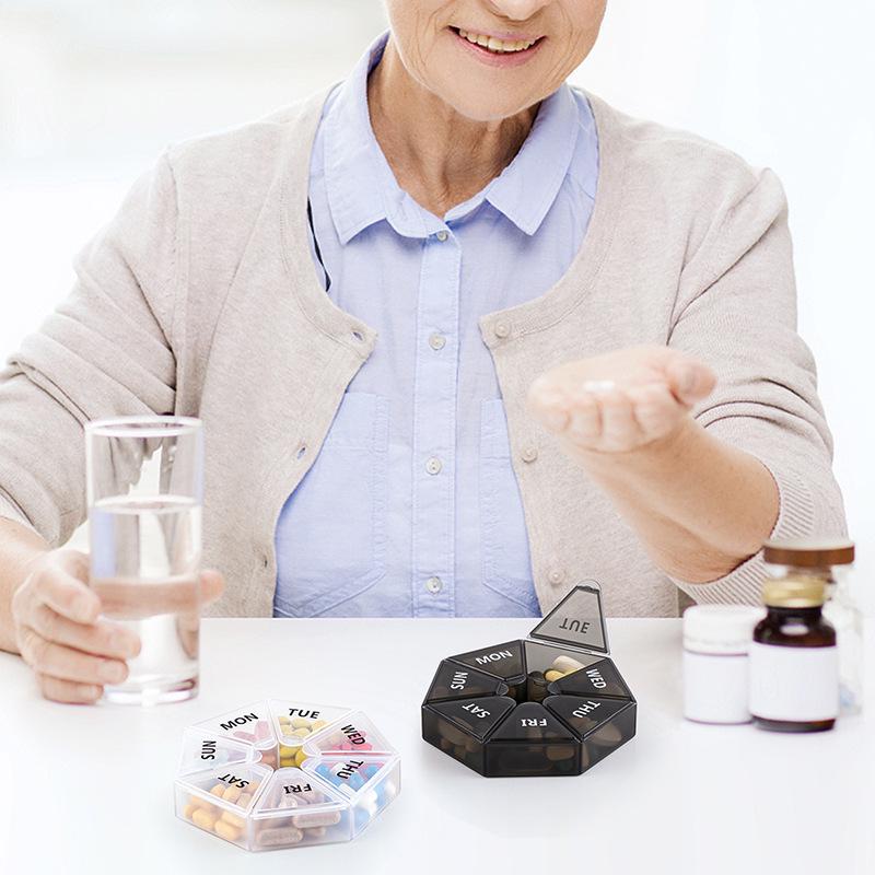 Portable 7-Compartment Pill & Supplement Organizer