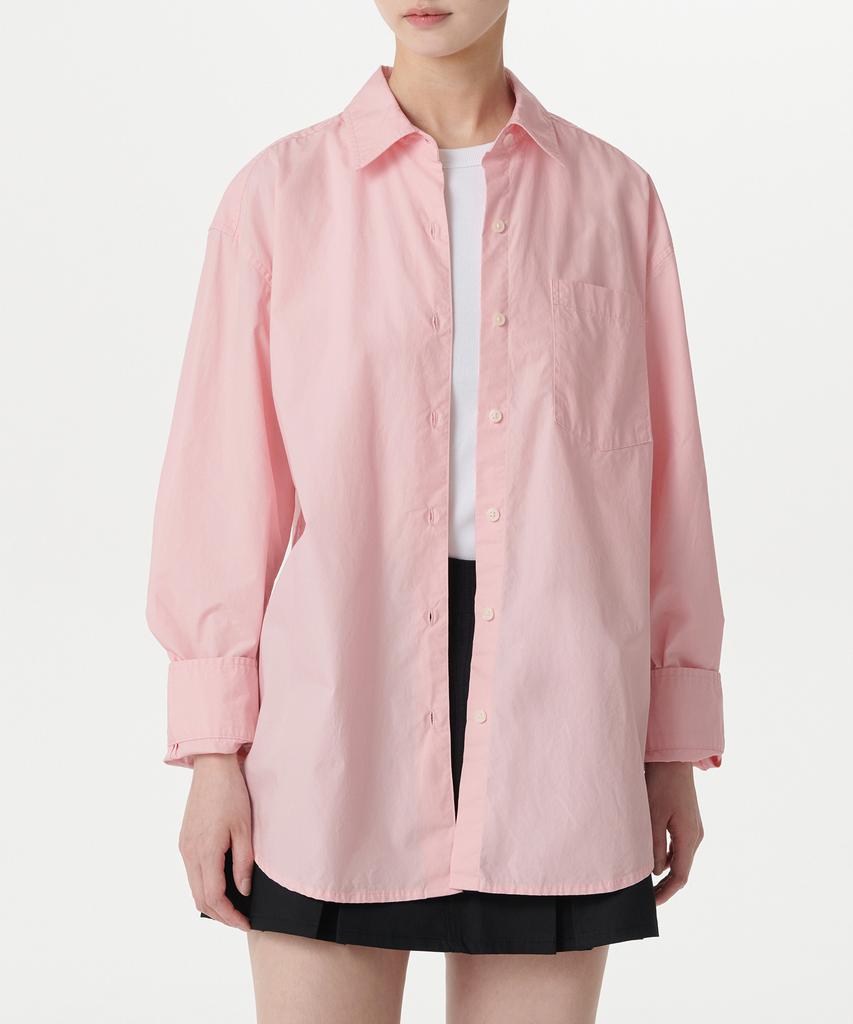MUSINSA STANDARD WOMAN Women'S Oversized Washed Poplin Shirt [Pink]